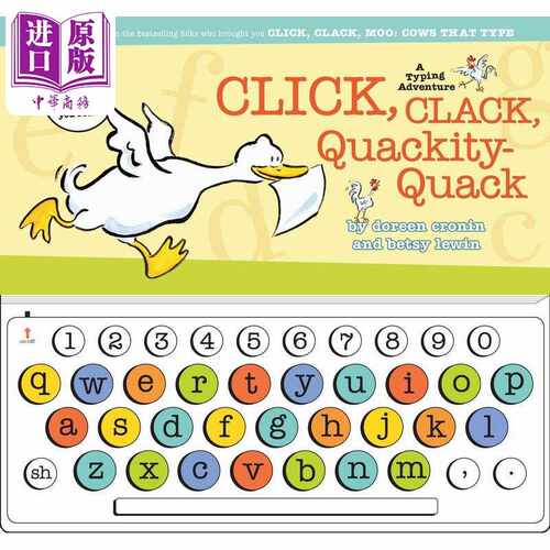 进口原版 *打字冒险书 Click Clack Quackity-Quack 英文原版 儿童早期学习 新奇趣玩学习游戏书 早教认知图画书 精   Little Simo