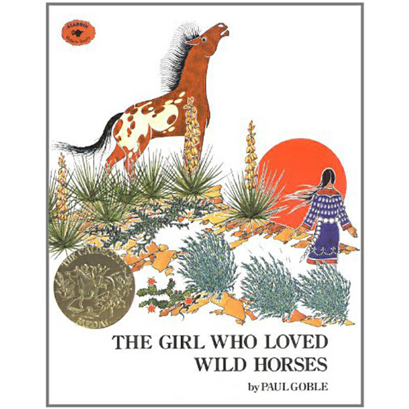 进口原版 *野马之歌 英文原版 The Girl Who Loved Wild Horses 1979年凯迪克金奖故事绘本   Atheneum Books