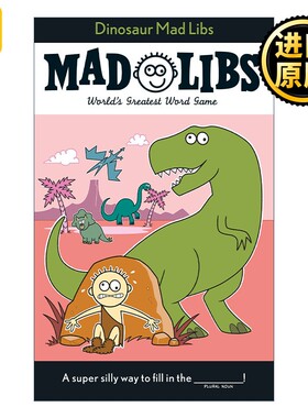 进口原版 Dinosaur Mad Libs 恐龙 疯狂填词游戏 英文原版   Mad
