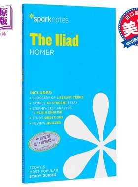进口原版 *Sparknotes 文学指南 伊利亚特 The Iliad  Sparknotes Literature Guide 英文原版 Homer   Sparknotes
