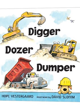 进口原版 Digger Dozer Dumper 挖掘机 推土机 翻斗车 纸板书绘本 英文版 进口英语原版书籍 英文原版绘本   Candlewick