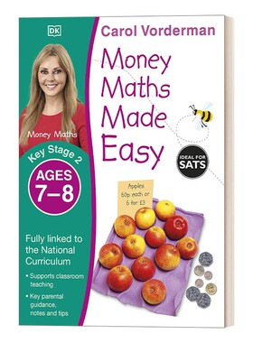 进口原版 英文原版 Maths Made Easy:Ages 7-8 Key Stage 2 Money DK数学一点通 钱币练习 7-8岁 KS2 英文版 进口英语原版书籍