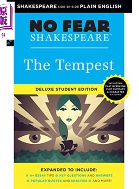 进口原版 *暴风雨 无惧莎士比亚 英文原版 Tempest No Fear Shakespeare Deluxe Student Edition Sparknotes Shake   Sparknotes