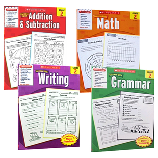 进口原版 二年级学乐英语练习册4册 Scholastic SＵＣcess with Grammar Writing 英文原版 语法 写作 数学 学乐成功系列家庭练习
