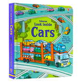 揭秘汽车 Usborne偷偷看低幼版 Cars Inside 车子 绘本 翻翻纸板书 儿童启蒙 酷炫 英文原版 Look 尤斯伯恩看里面系列 进口原版