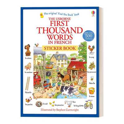 进口原版 英文原版 First Thousand Words in French Sticker Book 基础法语1000词贴纸 英文版 进口英语原版书籍   Usborne