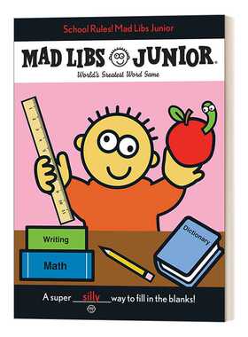 进口原版 School Rules Mad Libs Junior World's Greatest Word Game 校规 儿童英语文字游戏 英文版 进口英语原版书籍 英文原