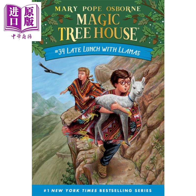 进口原版 *Magic Tree House 34 Late Lunch with Llamas 树屋第一季34 平装 儿童初级章节书 小初文学 6-9岁    Random House US