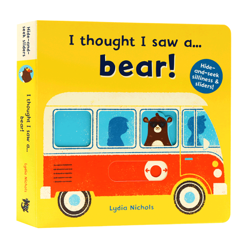 进口原版 我好像看到了一只熊 英文原版 I thought I saw a Bear 儿童英语启蒙交通工具认知绘本 躲猫猫游戏互动操作纸板书 英