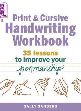 进口原版 *印刷和草书练习册 35课提高书写 Print and Cursive Handwriting Workbook 35 Lessons to Improve Penma   Rockridge P