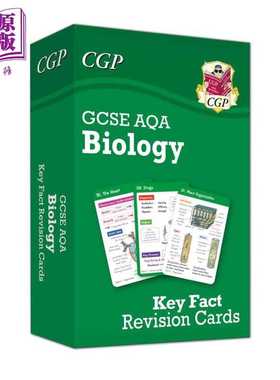 进口原版 *新GCSE生物AQA重点知识复习卡片 快速复习 CGP New GCSE Biology AQA Key Fact Revision Cards Summary    CGP