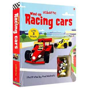 进口原版 Wind-up Racing cars 轨道玩具车书 英文原版绘本 纸板书 尤斯伯恩儿童读物 Usborne 英文版 进口英语书籍 Usborne