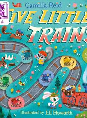 进口原版 *卡米拉·里德 5辆小火车 Five Little Trains 英文原版 幼儿纸板书 童谣计数书 亲子绘本图画故事 低幼童   Macmillan U