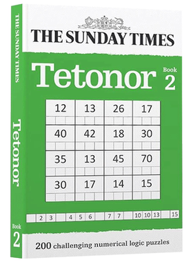进口原版 200道具有挑战性的数字逻辑谜题2 The Sunday Times Tetonor Book 2 200 challenging numerical logic puzzles 英文