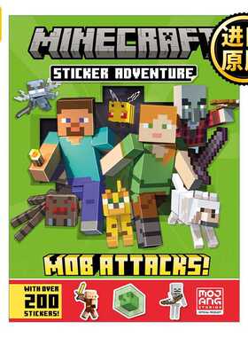 进口原版 英文原版 Minecraft Sticker Adventure 2 我的世界 贴纸冒险书2 暴徒袭击   Farshore