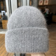新款 秋冬毛线帽女保暖帽子纯色百搭套头冷帽加厚护耳兔毛针织帽潮