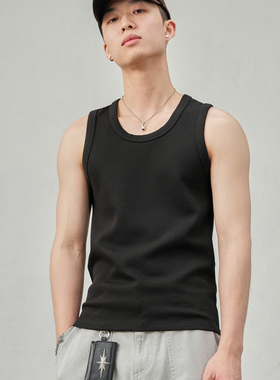 JUPSTUDIO吸湿透气汗背心男夏季2025新款潮牌宽松无袖坎肩t恤上衣