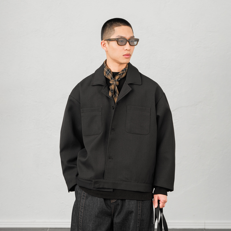 JUPSTUDIO拼接口袋翻领夹克男