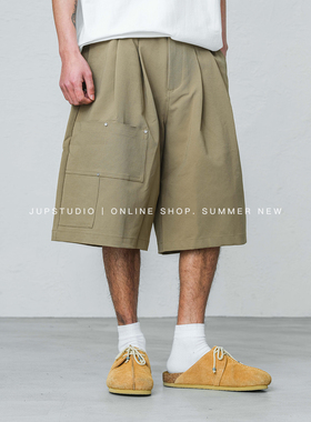 JUPSTUDIO工装风多口袋短裤男士夏季宽松五分裤直筒机能风休闲裤