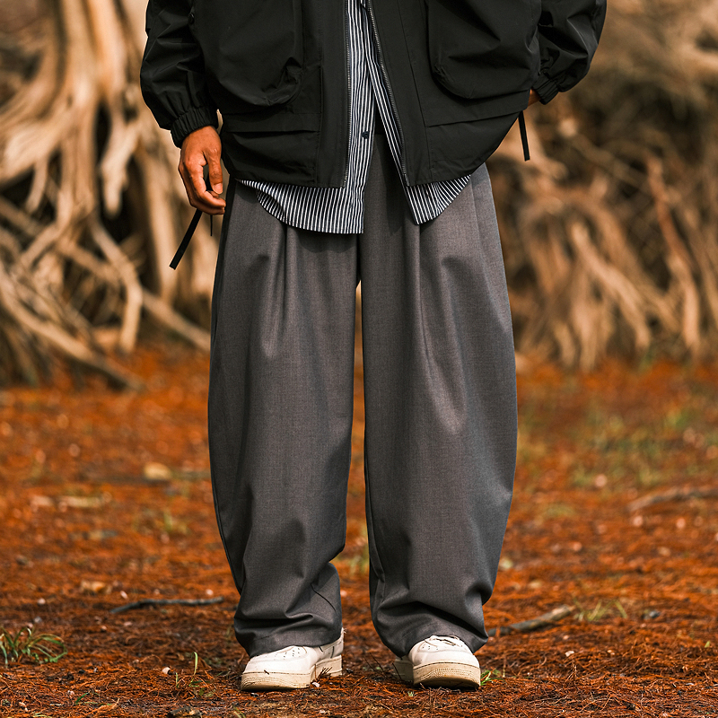 JUPSTUDIO户外纯色系绳直筒裤