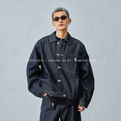 JUPSTUDIO老钱风牛仔外套男宽松翻领夹克百搭休闲牛仔风外套