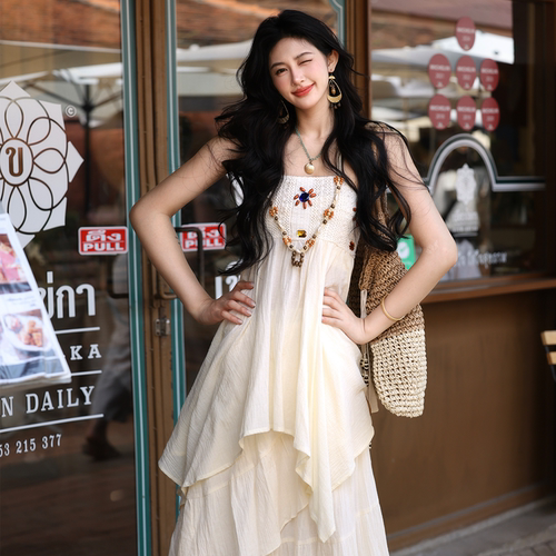 AZure挂脖绑带蕾丝不规则吊带夏