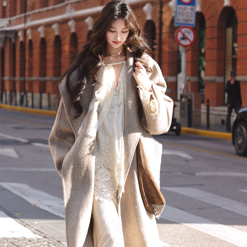 AZure法式复古手工双面手工大衣