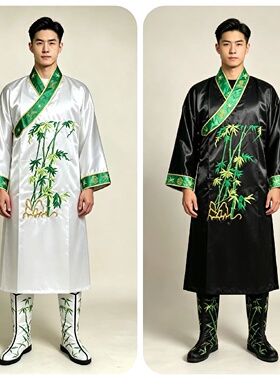 新款热卖大二爷伯袍黑白无常服饰金钱伯衣一见发财大爷二爷乩童袍