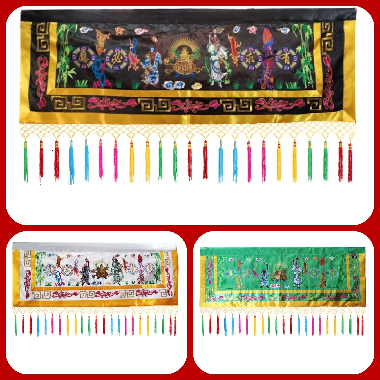 新款热卖大二爷伯门彩刺绣门彩横幅有求必应七爷八爷家用门彩定制