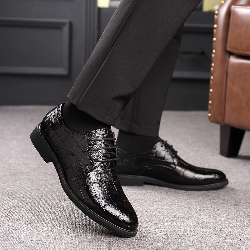 系鞋带的男鞋春秋真皮商务休闲皮鞋男士四季款牛皮透气单鞋子韩版|msdalam kategori Kasut lelaki popular, kasut rendah - dari Buy2taobao.com untuk memberikan perkhidmatan ejen Taobao profesional membeli