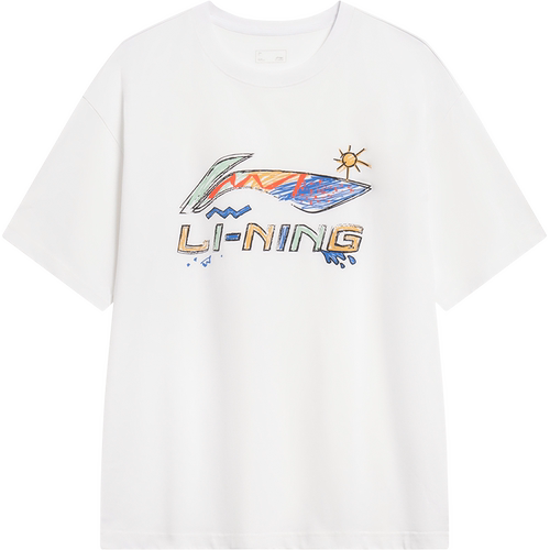 李宁短袖男士夏季官方半袖情侣装运动上衣男装体恤宽松白色T恤女