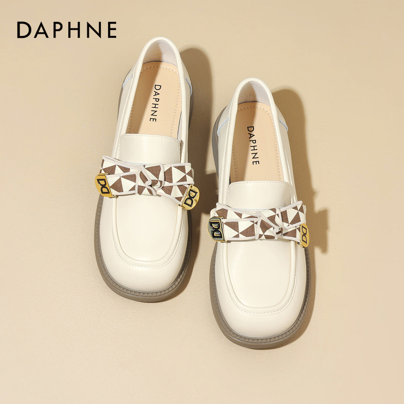 达芙妮女鞋正品真皮软底乐福鞋