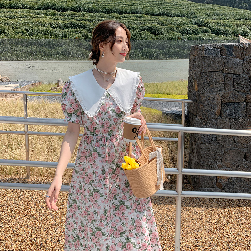 【主推现货】有买家秀夏新款娃娃领碎花裙2D079-2380P115控168,女装连衣裙,浙宝129