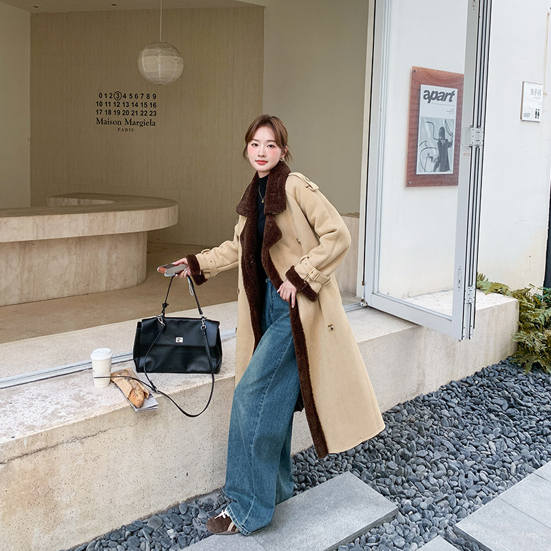 【新款大货】长款加厚皮毛一体外套2D079-8957P225控338,女装棉衣/棉服,2D079