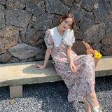 【新款】22夏温柔风浪漫粉色碎花长裙ZB129-2380P115控168，女装连衣裙，浙宝129