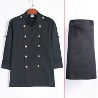 Черный лонгслив, фартук