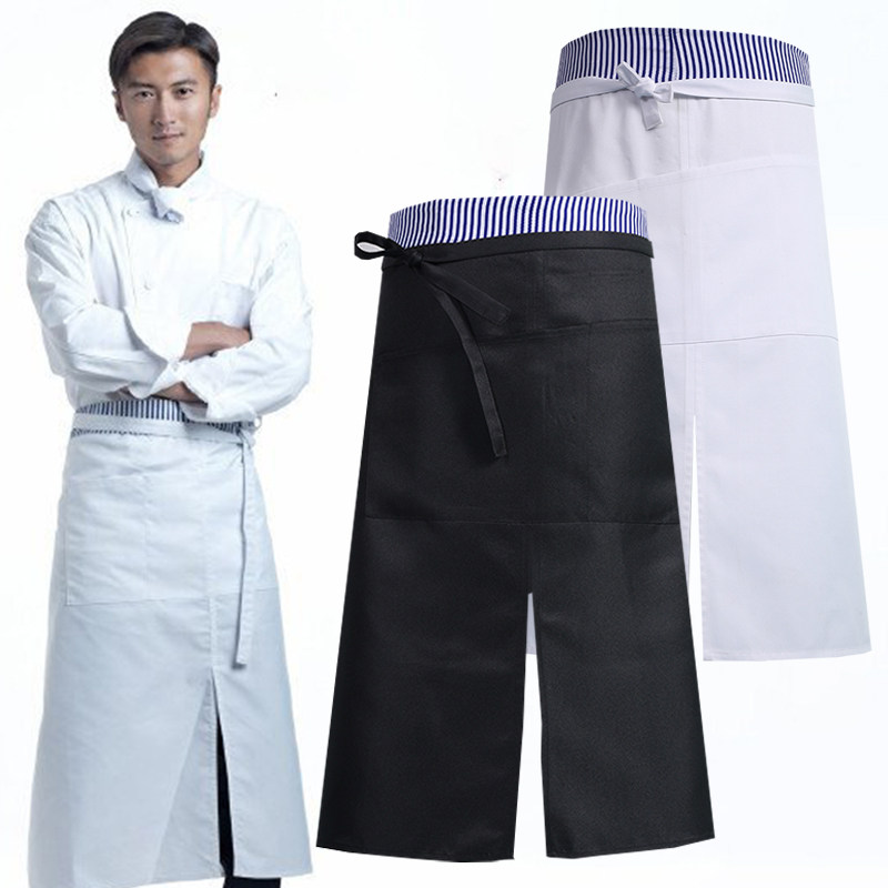 厨师围裙半截厨房厨师半身男士酒店餐厅饭店后厨短款工作围腰围裙