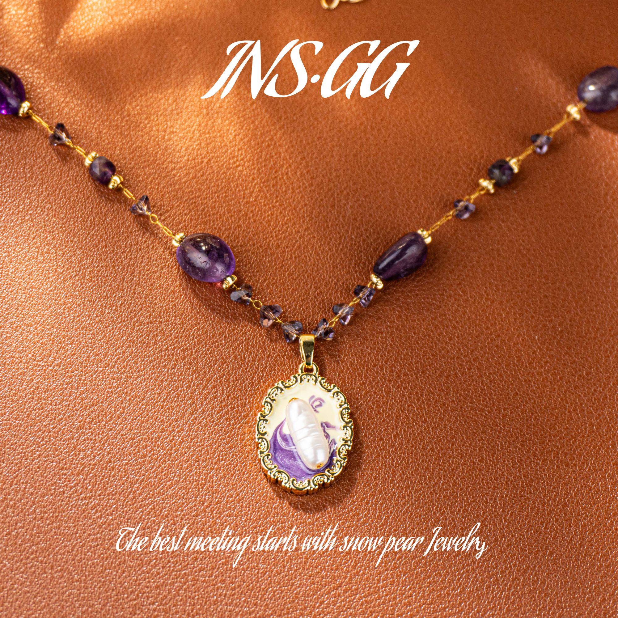 【INS · GG】晶   巴洛紫藤 轻奢手工 LX3036 项链·中长,饰品/流行首饰/时尚饰品新,颈饰,淘宝优惠券,粉丝福利购,淘宝优惠卷