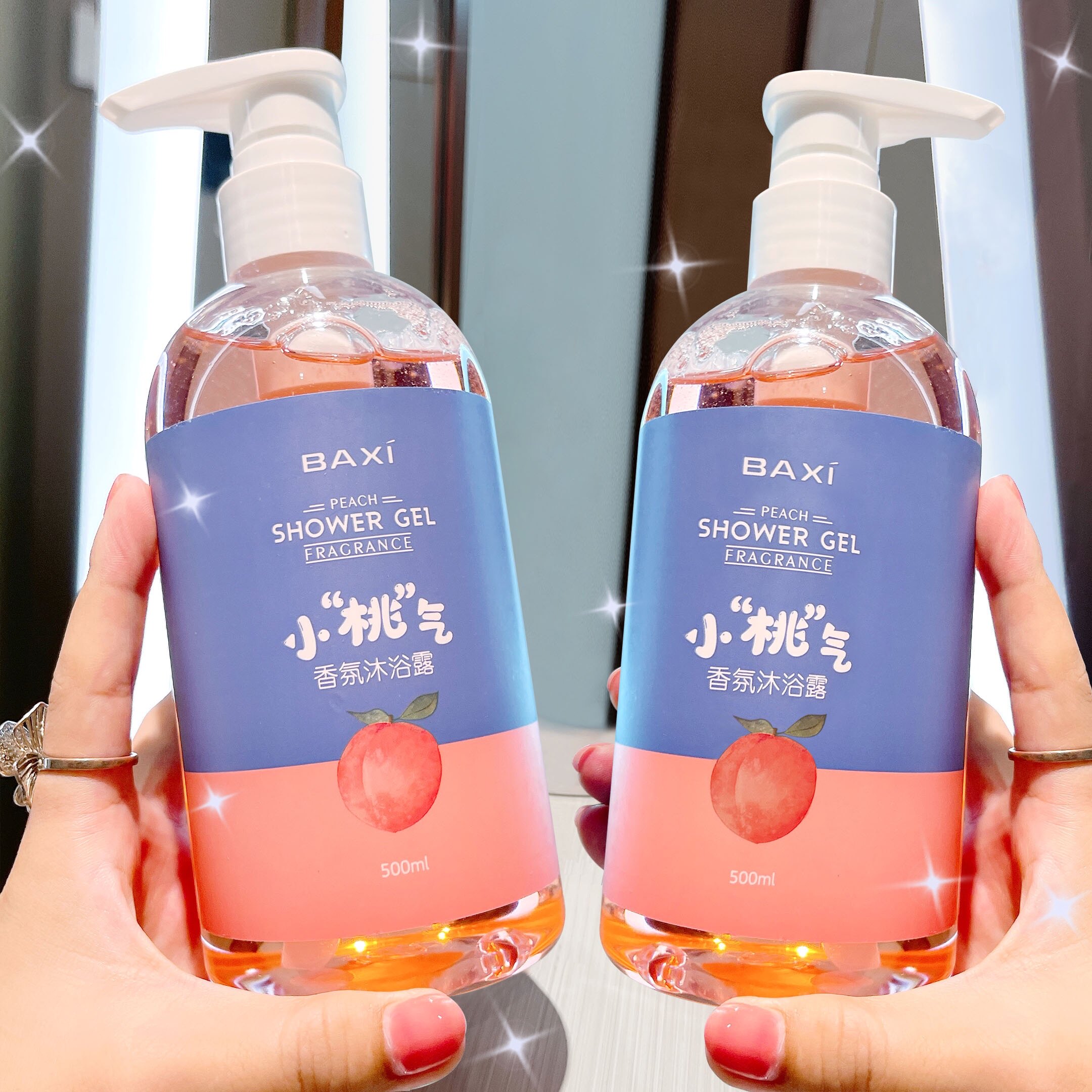 薇娅推荐水蜜桃沐浴露香水型持久留香官方正品男女72小时香体除螨