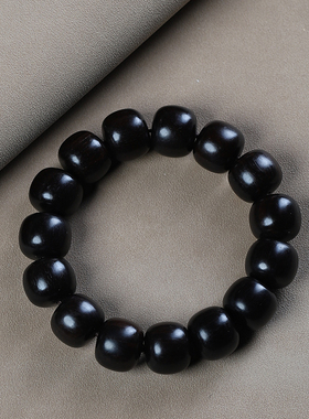 紫光檀黑檀老型珠桶珠手串异形木质佛珠男女款手链文玩饰品