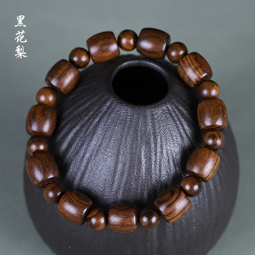 绿檀佛珠手串老型桶珠天然檀香木