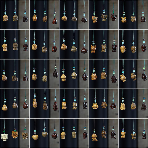 绿檀木檀香木卡通动物挂件钥匙扣