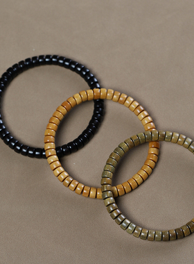 檀木药片珠木质简约佛珠文玩手串