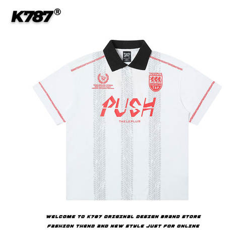 美式复古运动翻领球衣POLO衫男女