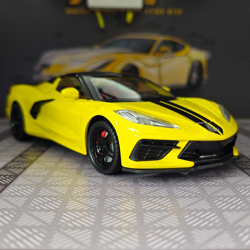 新款 嘉业仿真C8合金敞篷跑车模型转向减震儿童玩具汽车礼物