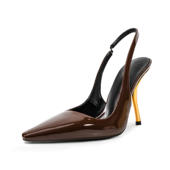 浅口单鞋 欧美2025春夏浅口金属跟细跟高跟鞋 女性感包头单鞋 WJ943