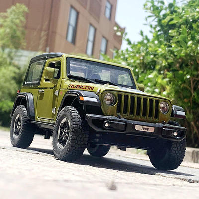 新款建元1/24卢比肯合金吉普模型滑行玩具车越野车声光可拆卸顶棚