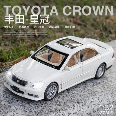 新款 车致1:32合金汽车模型丰田CROWN皇冠经典轿车六开门声光
