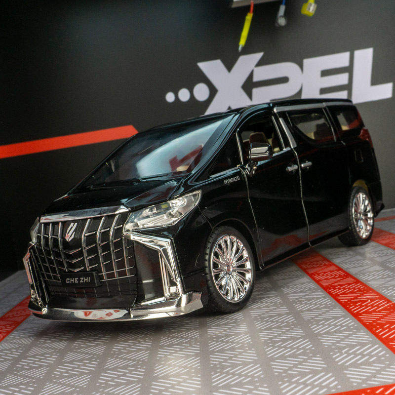 新款 车致仿真MPV商务车合金汽车模型儿童声光玩具礼物门可开