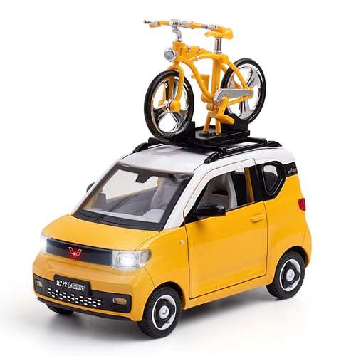 新款 车致合金模型儿童玩具汽车1:24五菱宏光迷你EV四开门Q版声光